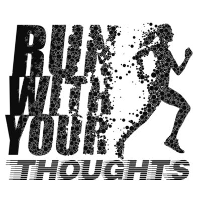 RUN WITH YOUR THOUGHTS - PREMIUM WOMEN'S RACERBACK TANK - WHITE Design