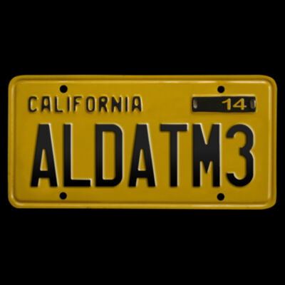ADT CALI PLATE - YELLOW - PREMIUM UNISEX PULLOVER HOODIE - BLACK Design