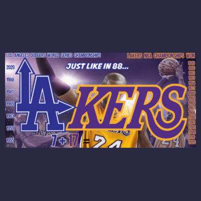 LAKERS / DODGERS - PREMIUM MEN'S S/S TEE - NAVY BLUE Design