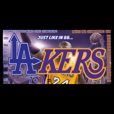 LAKERS / DODGERS - PREMIUM MEN'S S/S TEE - BLACK Design