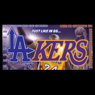 LAKERS / DODGERS - PREMIUM LADIES S/S TEE - BLACK Design