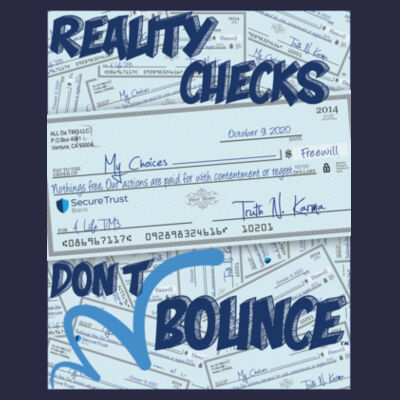 REALITY CHECKS - PREMIUM MEN'S S/S TEE - NAVY BLUE Design