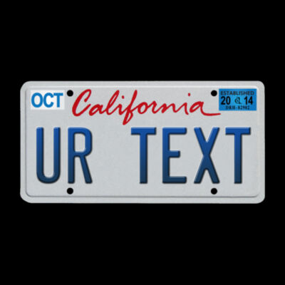 PERSONALIZED LICENSE PLATE WHITE - PREMIUM MEN'S S/S TEE - BLACK Design