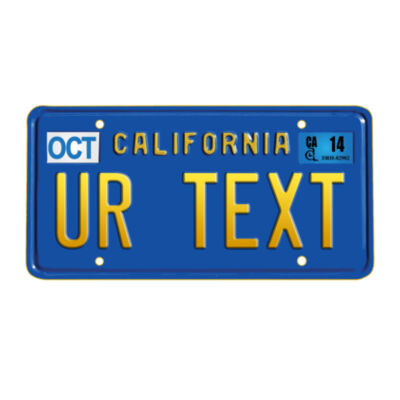 PERSONALIZED LICENSE PLATE BLUE - PREMIUM MEN'S S/S TEE - WHITE Design