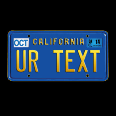 PERSONALIZED LICENSE PLATE BLUE - PREMIUM MEN'S S/S TEE - BLACK Design
