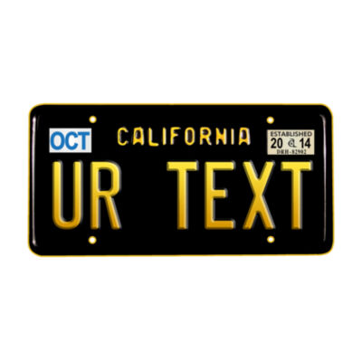 PERSONALIZED LICENSE PLATE BLACK - PREMIUM MEN'S S/S TEE - WHITE Design