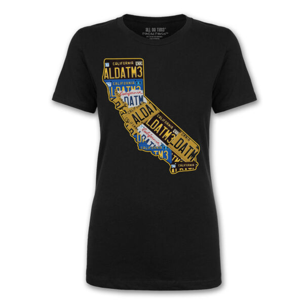CALI PLATES - PREMIUM LADIES S/S TEE - BLACK Thumbnail