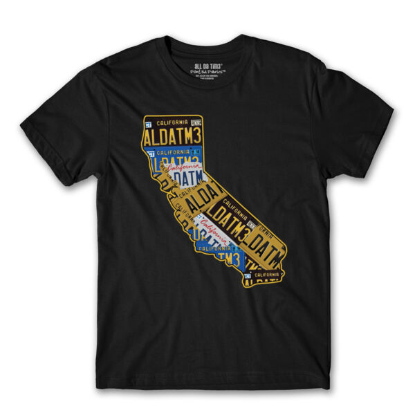 CALI PLATES - PREMIUM MEN'S S/S TEE - BLACK Thumbnail