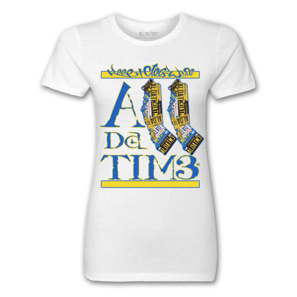 ADT CALI INVERT - PREMIUM LADIES S/S TEE - WHITE Thumbnail