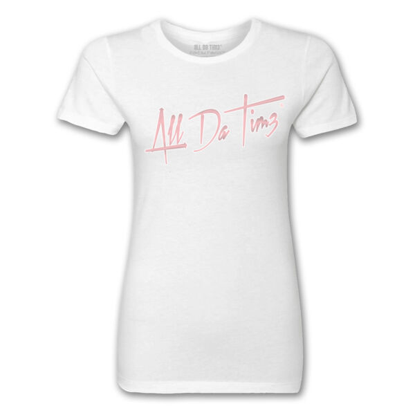 ADT SCRIPT - PREMIUM LADIES S/S TEE - WHITE Thumbnail