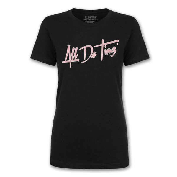 ADT SCRIPT - PREMIUM LADIES S/S TEE - BLACK Thumbnail