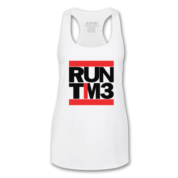 RUN TIME - PREMIUM LADIES RACERBACK TANK TOP - WHITE Thumbnail