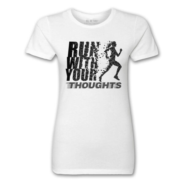 RUN WITH YOUR THOUGHTS - PREMIUM WOMEN'S S/S TEE - WHITE Thumbnail