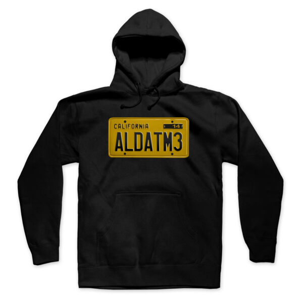 ADT CALI PLATE - YELLOW - PREMIUM UNISEX PULLOVER HOODIE - BLACK Thumbnail