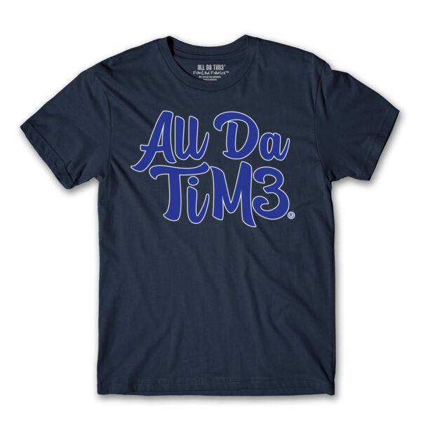 ALL DA TIME SCRIPT - PREMIUM MEN'S S/S TEE - NAVY BLUE Thumbnail