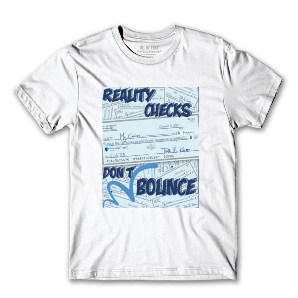 REALITY CHECKS - PREMIUM MEN'S S/S TEE - WHITE Thumbnail
