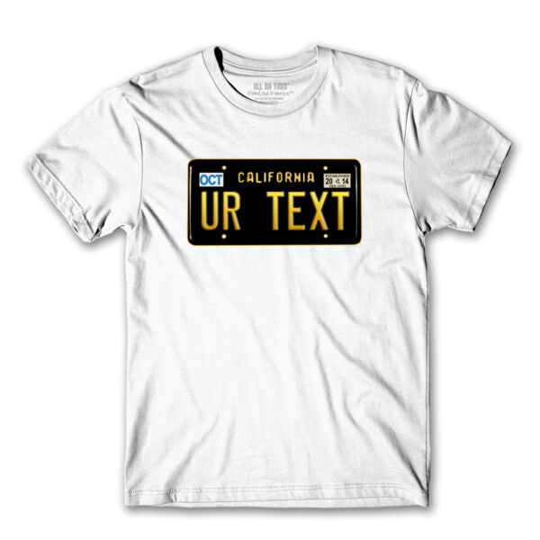 PERSONALIZED LICENSE PLATE BLACK - PREMIUM MEN'S S/S TEE - WHITE Thumbnail