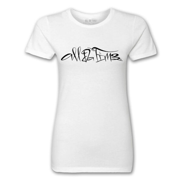 ALL DA TIM3 SCRIPT - PREMIUM LADIES S/S TEE - WHITE Thumbnail