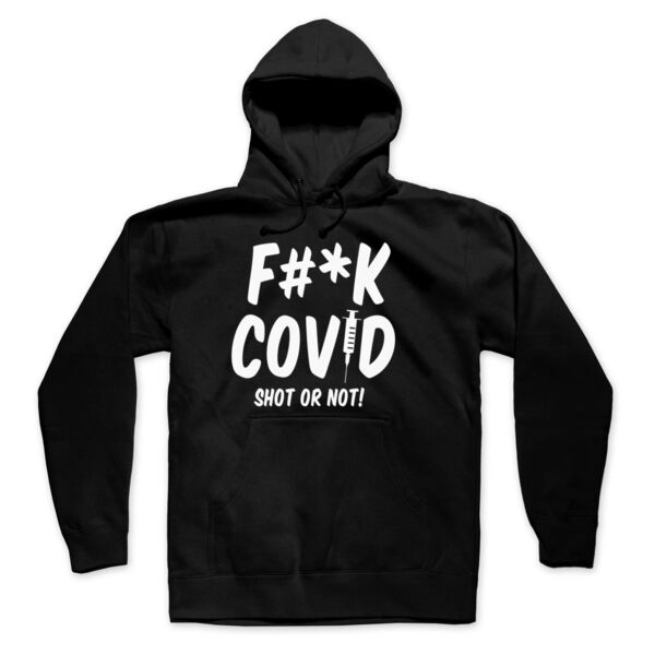 F#*K COVID - PREMIUM PULLOVER HOODIE - BLACK - WZADE8 Thumbnail