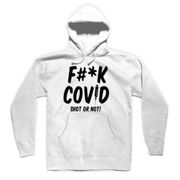 F#*K COVID - PREMIUM PULLOVER HOODIE - WHITE - 2ERJS9 Thumbnail
