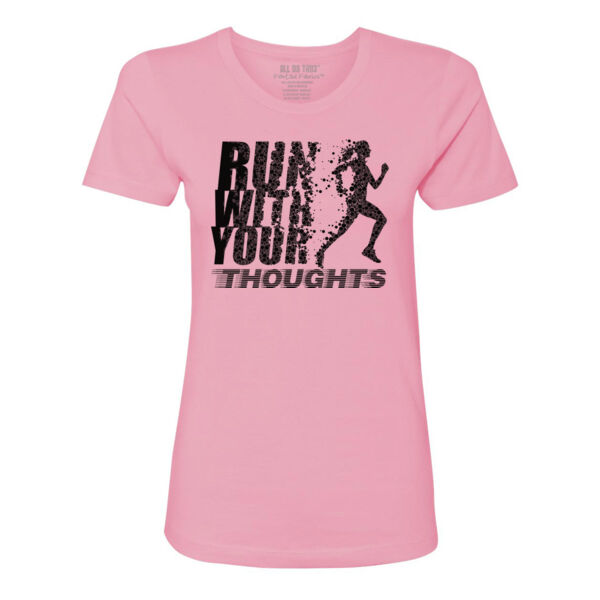 RUN WITH YOUR THOUGHTS - PREMIUM WOMEN'S S/S TEE - PINK - T2GXB5 Thumbnail